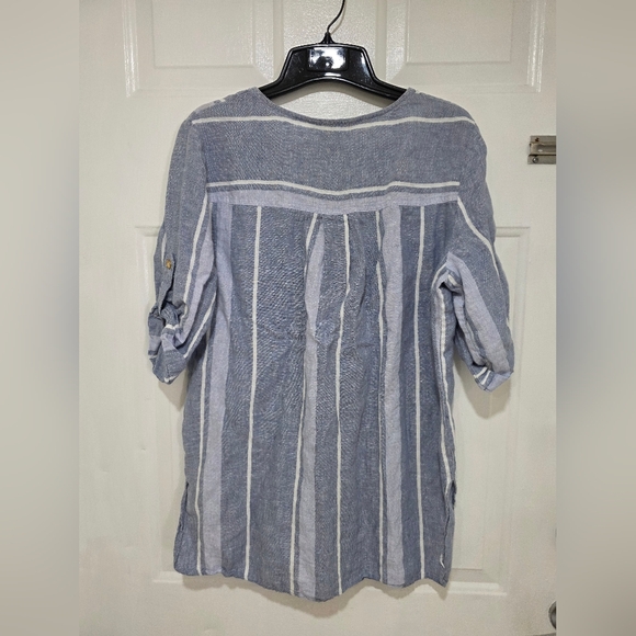 Blue and White Striped Blouse - Picture 2 of 7